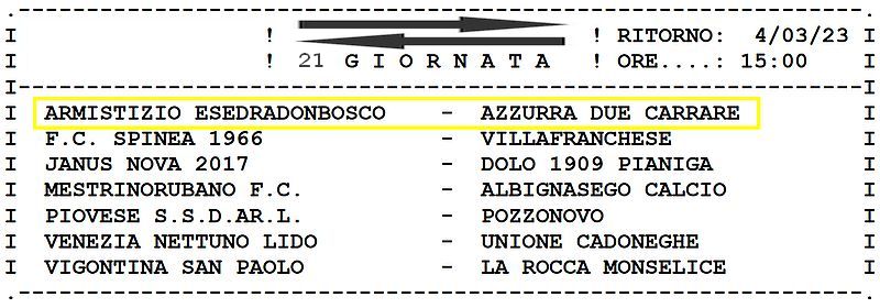 21^ Giornata Ritorno Armistizio Esedra don Bosco Padova Juniores Elite U19 Girone C SS 2022-2023 gare